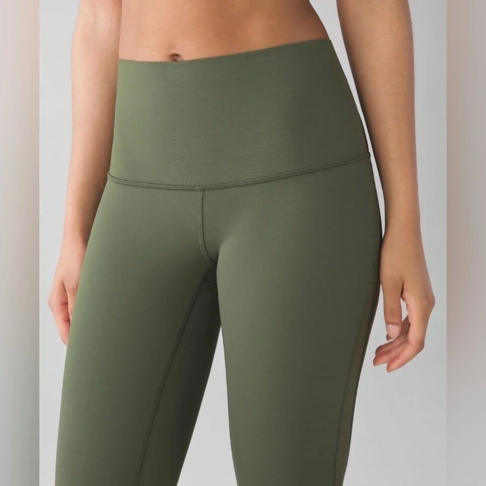 Rare Lululemon Minimalist Crop Leggings Fatigue Green Sz 6 2016 Retired Edition